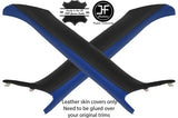 BLACK&BLUE 2X A PILLAR 2 TONE LEATHER COVER FOR BMW MINI COOPER R50 R53 01-06