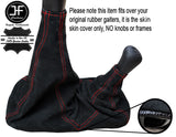 RED STITCH FULL SUEDE GEAR GAITER FITS LAND ROVER DEFENDER 07-16 OVER RUBBER