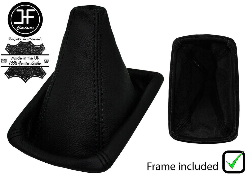 BLACK STITCH LEATHER MANUAL GEAR GAITER+PLASTIC FRAME FOR PEUGEOT 607 00-08