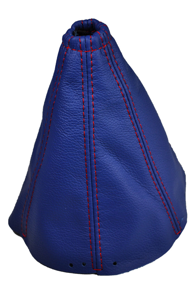RED  STITCH FITS FORD MONDEO MK3 2000-2003 GEAR GAITER LEATHER ROYAL BLUE