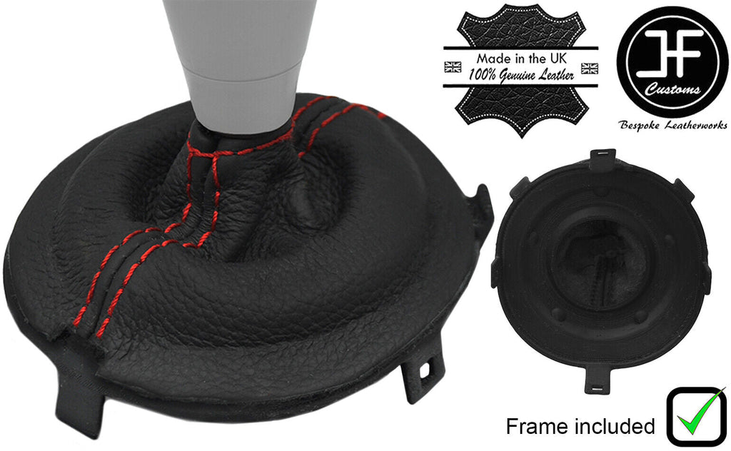 RED STITCH SEMI AUTOMATIC GEAR GAITER + PLASTIC FRAME FOR HONDA CIVIC 06-11
