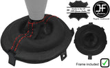 RED STITCH SEMI AUTOMATIC GEAR GAITER + PLASTIC FRAME FOR HONDA CIVIC 06-11