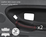 RED STITCH 2X FRONT DOOR HANDLE LEATHER COVERS FITS BMW E36 SALOON TOURING