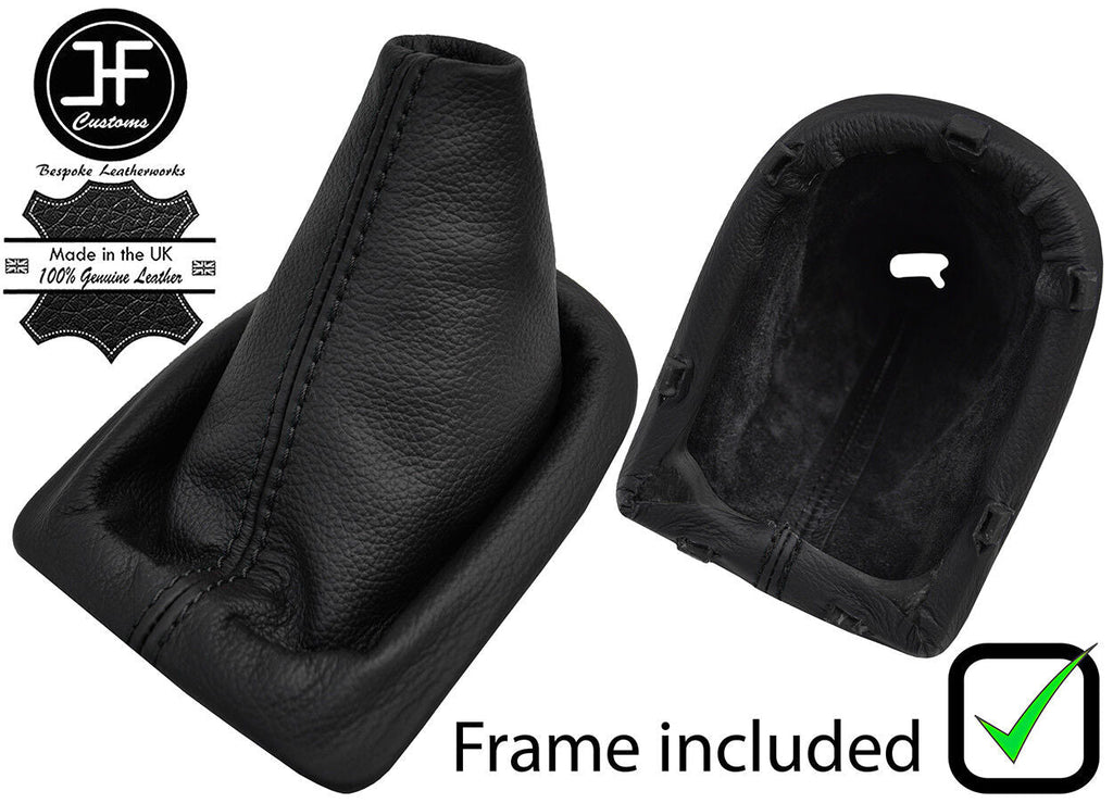 BLACK STITCH LEATHER MANUAL GEAR GAITER+PLASTIC FRAME FITS KIA PICANTO 08-10