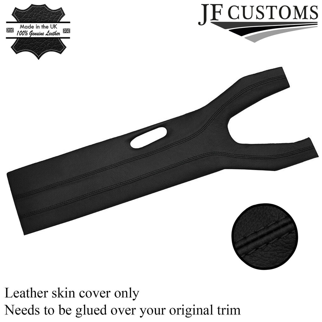 BLACK STITCHING CENTRE CONSOLE PAD LEATHER COVER FITS JAGUAR E TYPE CUSTOM NEW