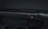 RED STITCH 2X REAR DOOR HANDLE LEATHER SKIN COVERS FITS HONDA CIVIC 2001-2005