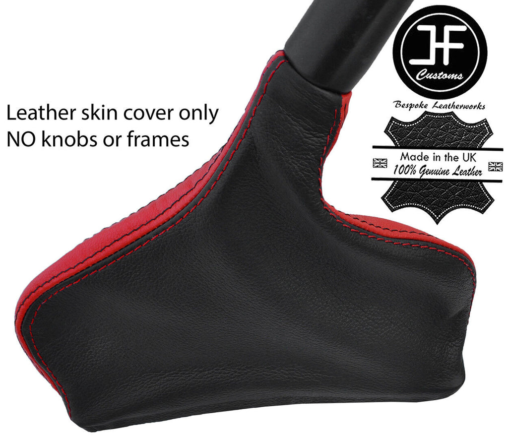 BLACK & RED STRIPE REAL LEATHER HANDBRAKE GAITER FOR RENAULT LAGUNA MK3 07-15