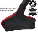 BLACK & RED STRIPE REAL LEATHER HANDBRAKE GAITER FOR RENAULT LAGUNA MK3 07-15