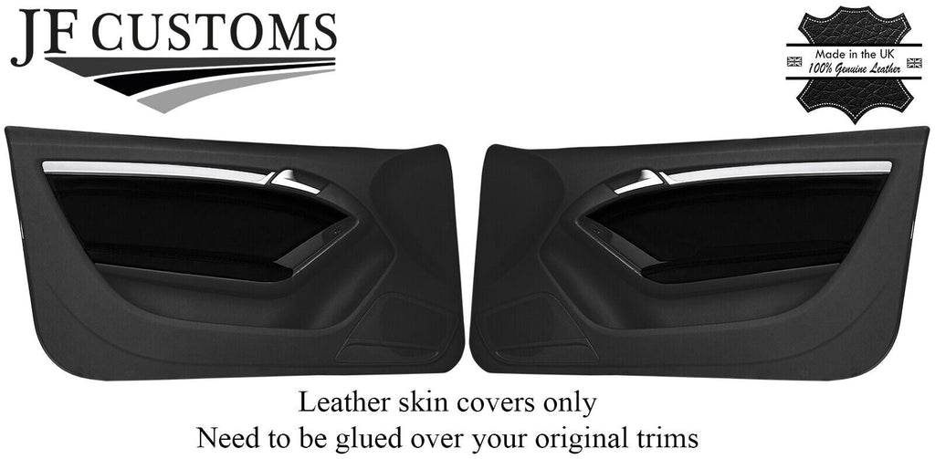 BLACK STITCH NAPPA 2X FRONT DOOR TRIMS+ARMRESTS FITS AUDI A5 8F S5 CABRIO 09-16