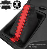 BLACK & RED STRIPE TOP GRAIN LEATHER MANUAL GEAR GAITER FITS MAZDA 6 02-07