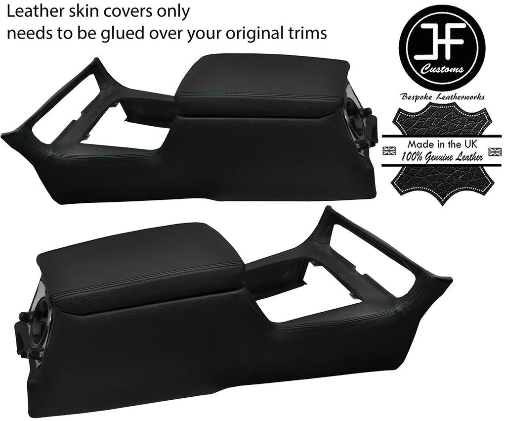 BLACK STITCH CONSOLE & ARMREST LEATHER COVERS FOR JAGUAR DAIMLER XJ6 SERIES 2