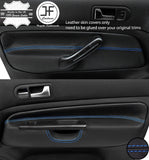 BLUE STITCH 2X FRONT DOOR CARD TRIM COVERS FOR VW GOLF MK4 98-05 5 DOOR STYLE2