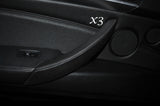 GREY STITCH 3X DOOR HANDLE LEATHER SKIN COVERS FITS BMW X5 E70 & X6 E71 07-13