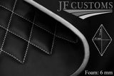 WHITE DIAMOND STITCH QUILTED VINYL  PADDED PANEL LUXURY PREMIUM 125CM X 85CM