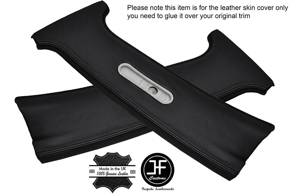 BLACK STITCH 2X B PILLAR LEATHER COVERS FITS VW GOLF MK4 JETTA 1998-2005 5 DOOR