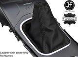 BLACK & BLACK TOP GRAIN LEATHER MANUAL GEAR GAITER FOR TOYOTA AVENSIS 15-18