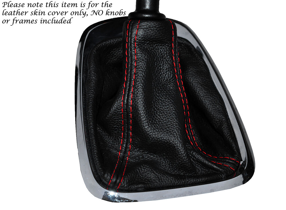 RED STITCHING LEATHER MANUAL GEAR GAITER FITS CHEVROLET ORLANDO 2011-2014