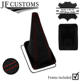 RED STITCH REAL LEATHER GEAR GAITER + METAL FRAME FITS TOYOTA SERA 1990-1996