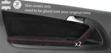RED  STITCH 2X FRONT DOOR HANDLE ARMREST SUEDE COVER FOR AUDI A3 04-12 3 DOOR