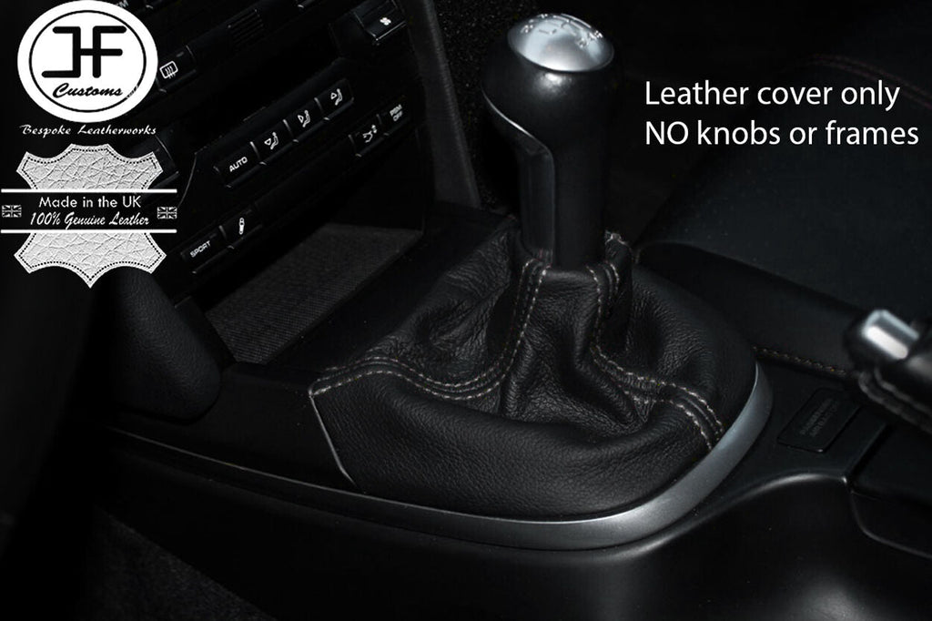 GREY STITCHING MANUAL LEATHER GEAR GAITER FITS PORSCHE CARRERA 997 BOXSTER 987