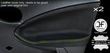 GREEN STITCH 2X FRONT DOOR CARD TRIM LEATHER COVER FOR MG ZR ROVER 25 99-05 5DR