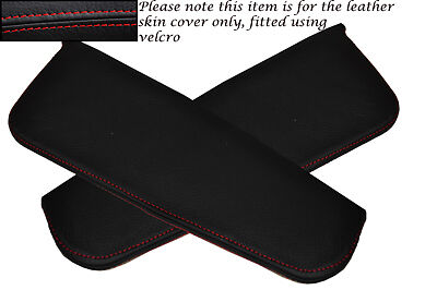 RED STITCHING FITS DAIHATSU COPEN 2003+ 2X SUN VISORS LEATHER COVERS ONLY