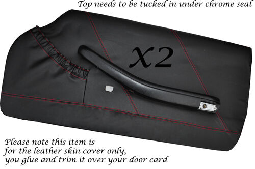 RED STITCH FITS  TRIUMPH STAG MK1 MK2 2X DOOR CARD LEATHER SKIN COVERS ONLY