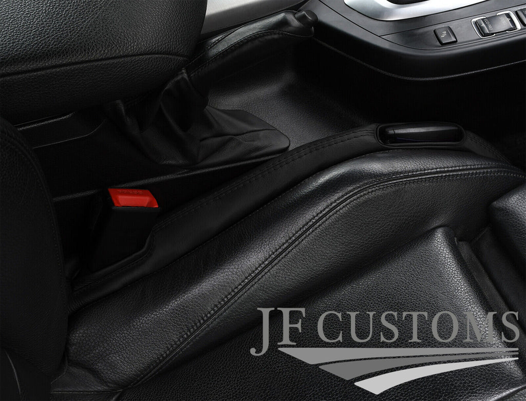 BLACK ITALIAN LEATHER 2X CAR KEY HOLDER PROTECTOR FITS JAGUAR XJ40 XJ6 86-94