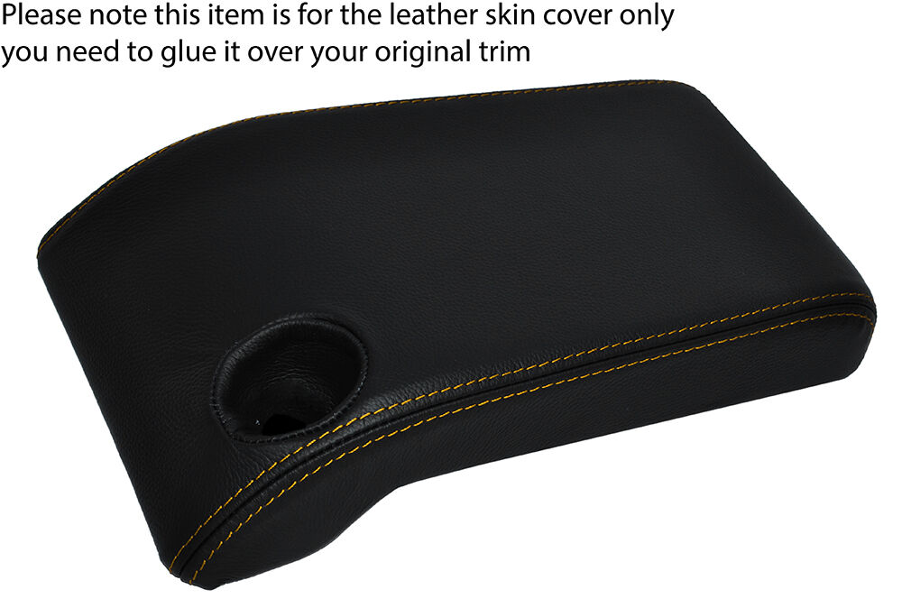 YELLOW STITCHING ARMREST LID LEATHER SKIN COVER FITS JEEP WRANGLER TJ 2002-2006