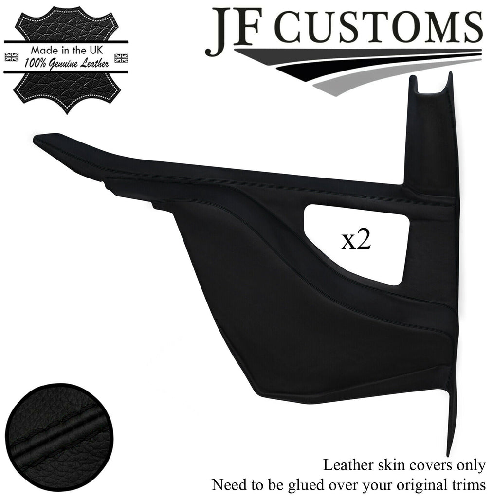 BLACK STITCH LEATHER 2X REAR QUARTER DOOR COVERS FITS LOTUS ELITE ECLAT S1