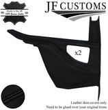 BLACK STITCH LEATHER 2X REAR QUARTER DOOR COVERS FITS LOTUS ELITE ECLAT S1