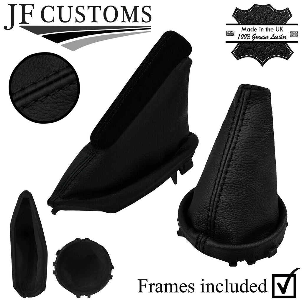 BLACK STITCH LEATHER GEAR HANDBRAKE+FRAMES+SUEDE TOP CLIP FOR MINI F55 F56 F57