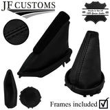 BLACK STITCH LEATHER GEAR HANDBRAKE+FRAMES+SUEDE TOP CLIP FOR MINI F55 F56 F57