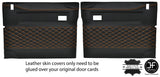 ORANGE DIAMOND STITCH 2X FRONT DOOR CARD COVERS FITS LAND ROVER DEFENDER 90 110