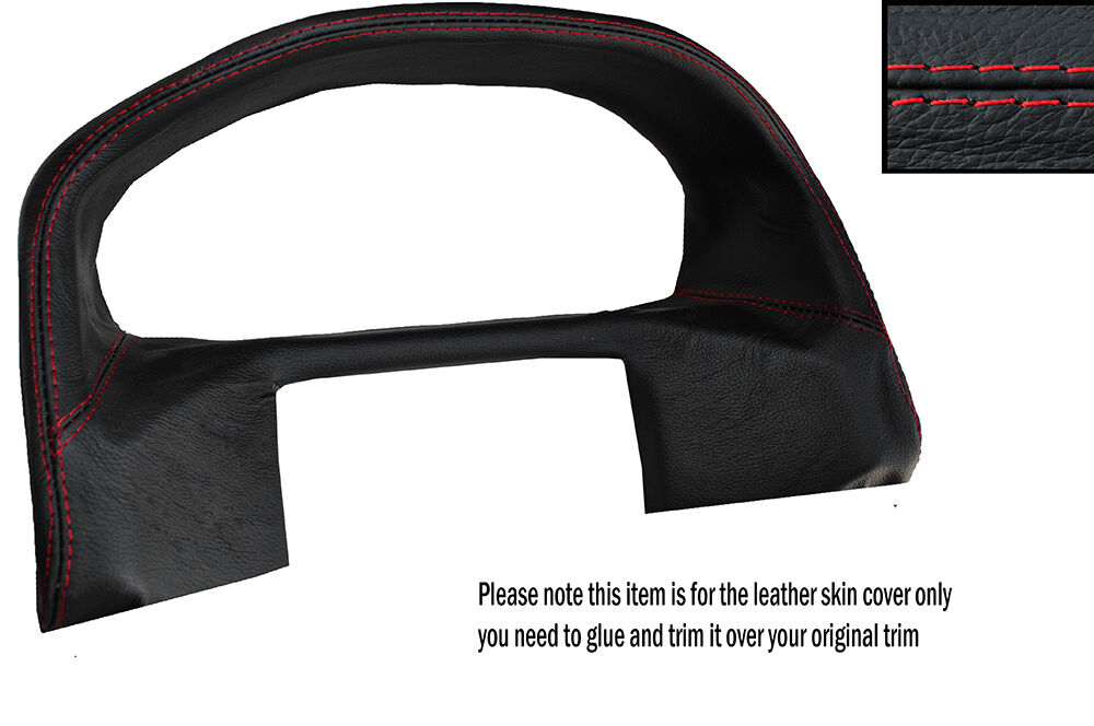 RED STITCHING SPEEDO SURROUND LEATHER COVER FITS RANGE ROVER P38 94-02 STYLE 2