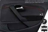 RED  STITCH 2X REAR DOOR CARD TRIM LEATHER COVERS FOR VW POLO MK8 09-16 5 DOOR