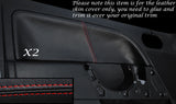 RED STITCH 2X FRONT DOOR CARD TRIM LEATHER COVERS FITS FIESTA MK6 02-08 5 DR