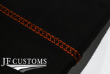 ORANGE LUX-STITCH LEATHER 2X FRONT DOOR COVERS FOR LAND ROVER DEFENDER 90 110