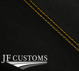 YELLOW STITCH LEATHER 2X FRONT DOOR COVERS FOR FORD TRANSIT CUSTOM MK8 13-18