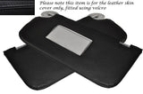 BLACK STITCH 2X SUN VISORS LEATHER SKIN COVERS FITS FORD MONDEO MK4 2007-2013