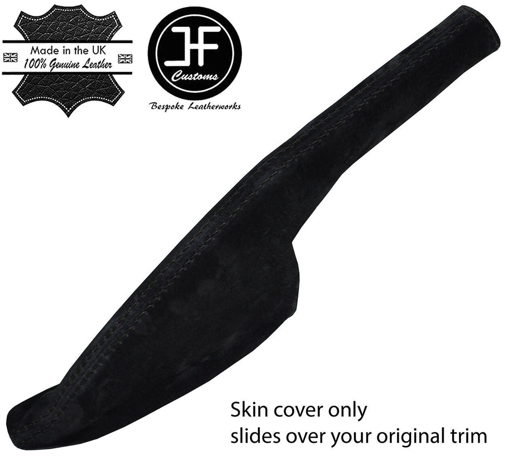 BLACK STITCHING REAL SUEDE HANDBRAKE GAITER FITS SKODA FABIA 2015-2018