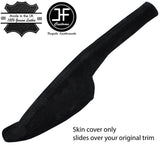 BLACK STITCHING REAL SUEDE HANDBRAKE GAITER FITS SKODA FABIA 2015-2018