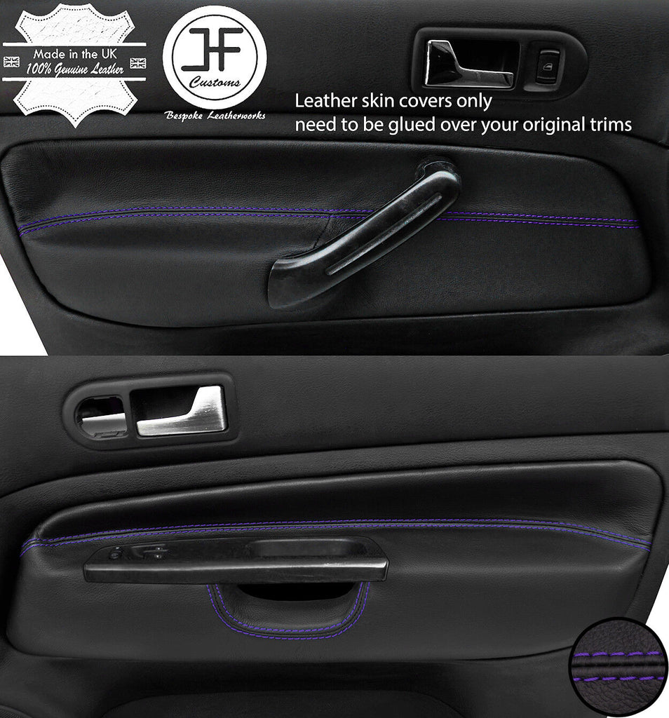 PURPLE STITCH 2X FRONT DOOR CARD TRIM COVERS FOR VW GOLF MK4 98-05 5 DOOR STYLE2