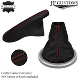 FITS FORD FIESTA MK6 MK7 RED STITCHING GEAR HANDBRAKE GAITER SET CUSTOM NEW