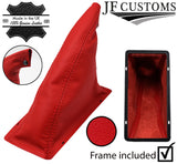 RED ITALIAN LEATHER HANDBRAKE BOOT+PLASTIC FRAME  FITS FORD CAPRI MK3 78-87