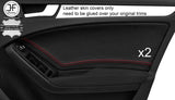 RED STITCH 2X FRONT DOOR CARD NAPPA LEATHER COVERS FITS AUDI A4 B8 2008-2015