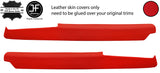 RED  2X REAR QUARTER CAPPING REAL LEATHER COVERS FOR PORSCHE 911 SC TARGA