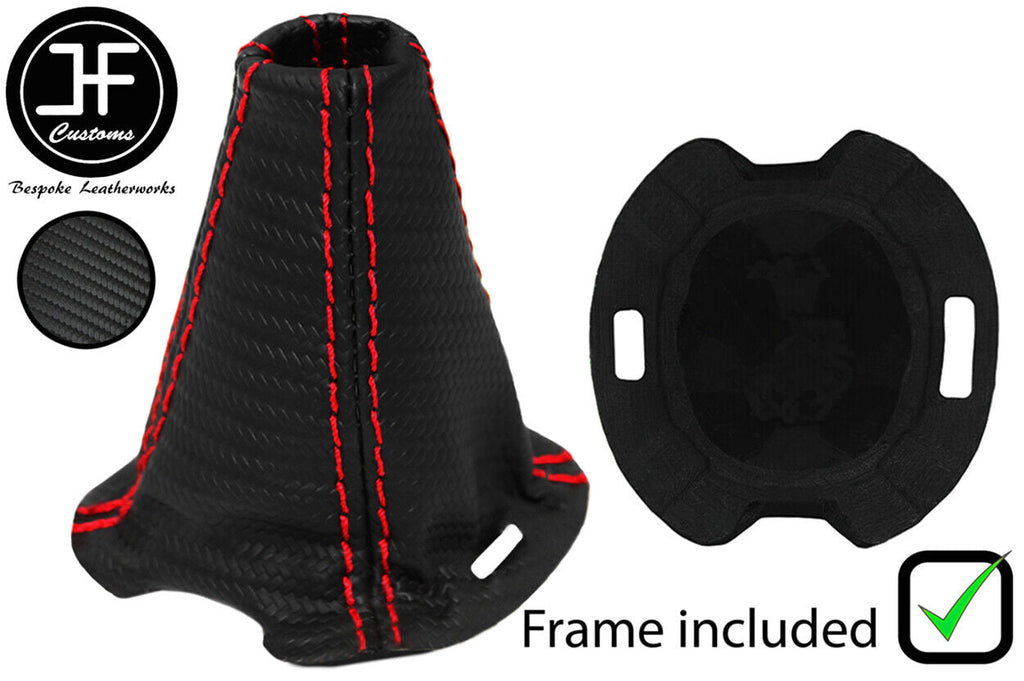 RED  STITCH CARBON VINYL SEMI AUTOMATIC GEAR +FRAME FOR SMART FORFOUR 04-07