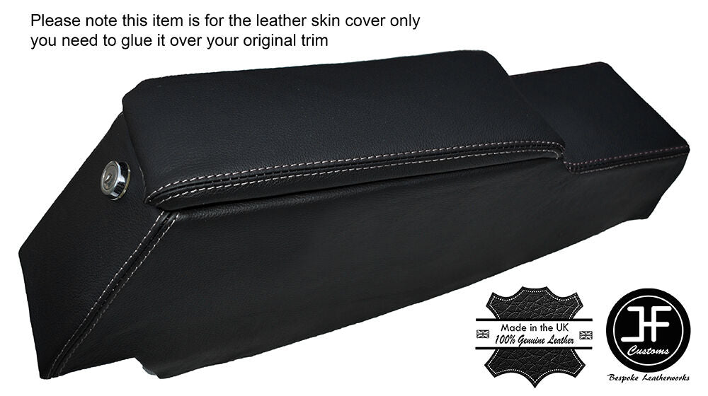 WHITE STITCH CENTRE CONSOLE & ARMREST LEATHER COVERS FITS SUNBEAM ALPINE TIGER