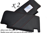 RED STITCH FITS HONDA CIVIC & CIVIC TYPE R 96-00 2X SUN VISORS LEATHER COVERS